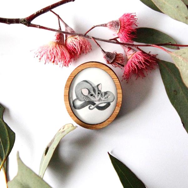 Cute Australia Sugar Glider Brooch