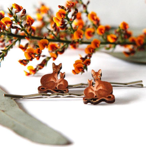 Cute Australia wallaby hair slides