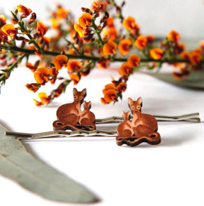 Cute Australia wallaby hair slides