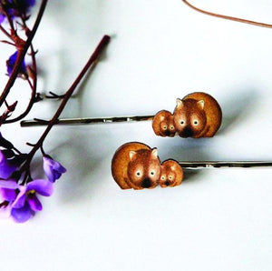 Cute Australia wombat hair slides