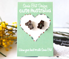 Load image into Gallery viewer, Cute Australia koala &amp; wombat friends studs