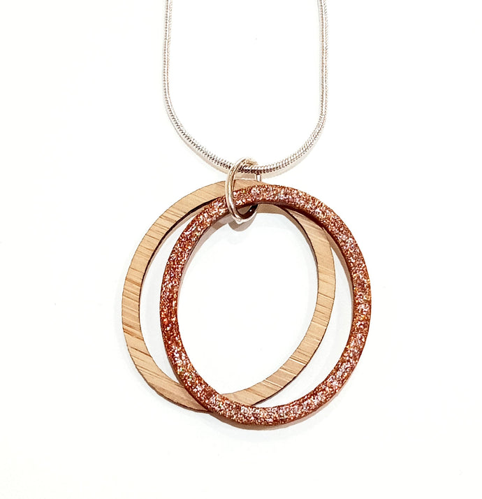 Bronze glitter necklace