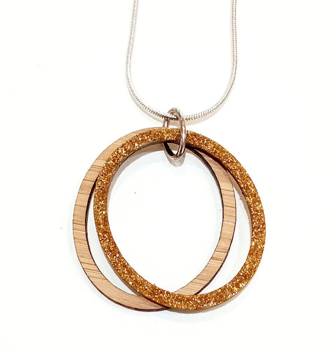 Gold glitter necklace