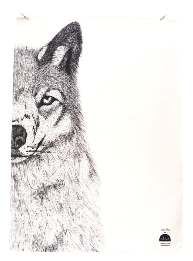 BOB HUB tea towel - Wolf