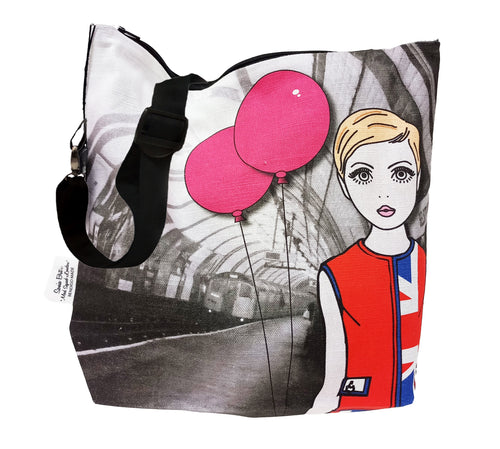 Mod Squad Satchel bag  (velvet) 60's girl