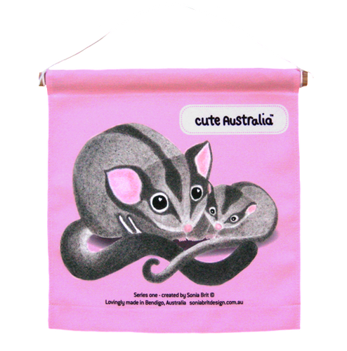 Cute Australia sugar glider wall hanging