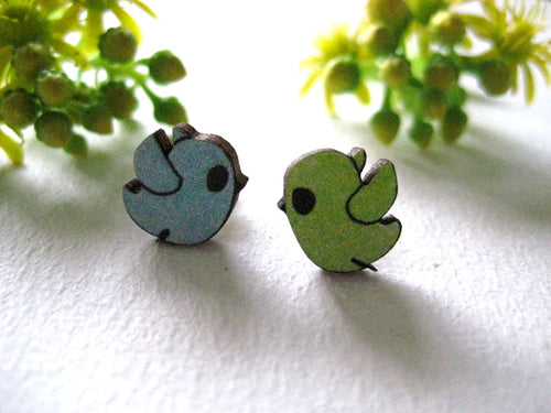 Sonia Brit studs - bob birds yellow/blue