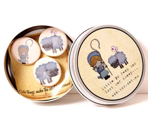 Tin badge set - bo peep